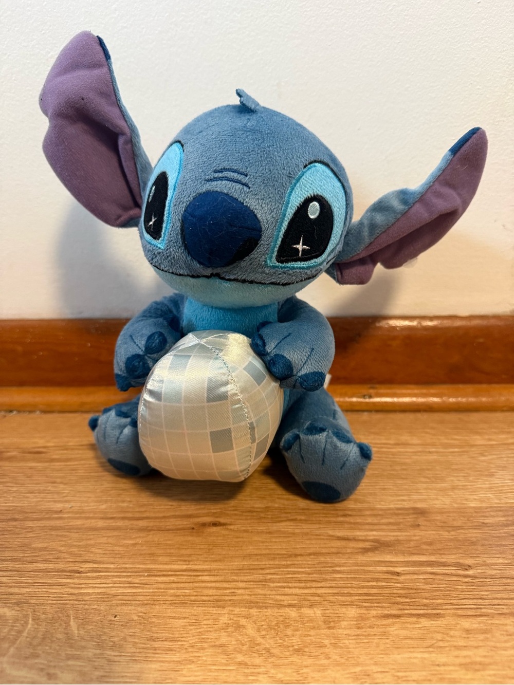 Disney Lilo & Stitch Stitch Plush Stuffed Animal Holding Disco Ball 2023 8”